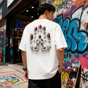 Kaos Oversize Katun Murni 220g Tebal Nyaman Unisex Lengan Pendek Bulat Lembut Distro Putih COD Impor wear Fit Klasik