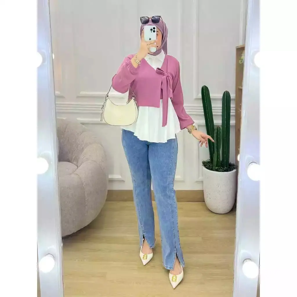 FLASH SALE AMIRA BLOUSE WANITA CRINGKLE PREMIUM / ATASAN WANITA BAHAN CRINGKLE