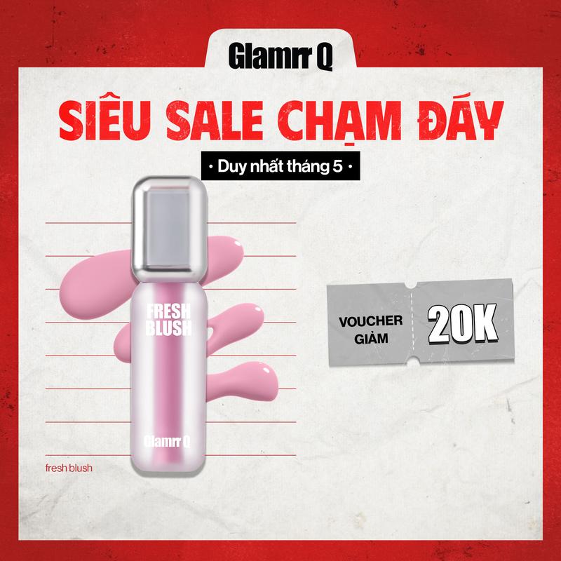 Má Hồng Kem Căng Bóng Glamrr Q Glow Lasting Fresh Blush 3.8g 1