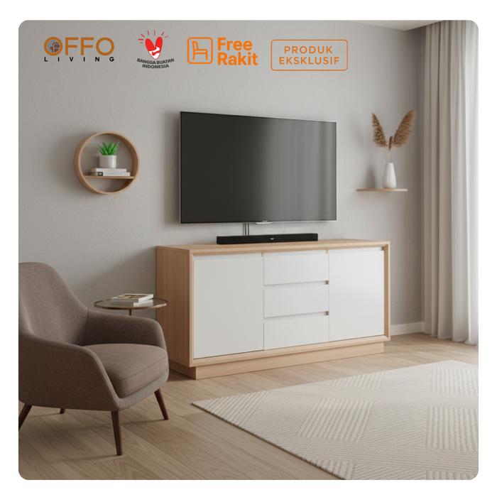 Gambar Offo Living - Rak Tv Elegan - Furniture Minimalis Meja TV Arden Ukuran 160 Cm - Meja TV 55 Inch dari Offo Living Furniture Kab. Bogor Tokopedia