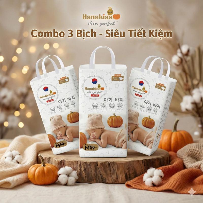 [mua 2 tặng 1] Bỉm Hanakids/miijuku, hanakissgold bỉm quần Cho Bé Từ 4-8kg, Thoáng Khí, Thoát Ẩm Tốt, Công Nghệ Hạt Gel Siêu Thấm Hút Mới Nhất, Chống Thấm Ngược, Rãnh Chống Tràn Kép - Voi Cho Bé Nữ Women ta  100  miếng