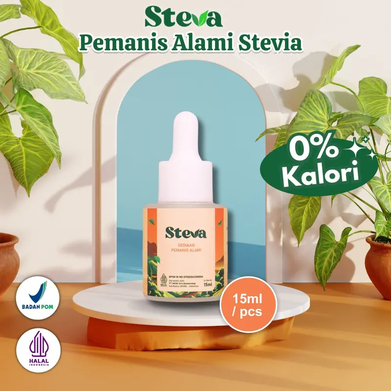 [Promo 1 Pcs] Steva Pemanis Alami I 0 Kalori - Pengganti Gula dari Daun Stevia BPOM & Halal MUI I 100% Alami I Extra Daun Stevia Rebaudiana I No Aftertaster I Grade A I 100% Asli I Original I Sweet I Steva Pemanis Alami I No Sugar - VSA 0