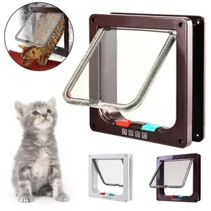 Pet Door 4 Way Lockable Dog Cat Kitten Door Security Flap Door ABS