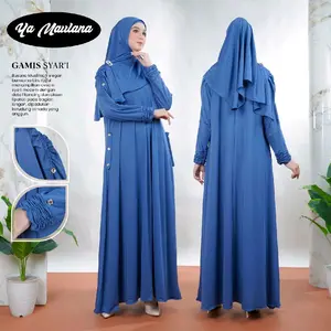 CNF | Gamis Syari Set Hijab Ciput Inner Bahan Jersey Dress Wanita Muslim Dewasa Busui Friendly Ibu Menyusui
