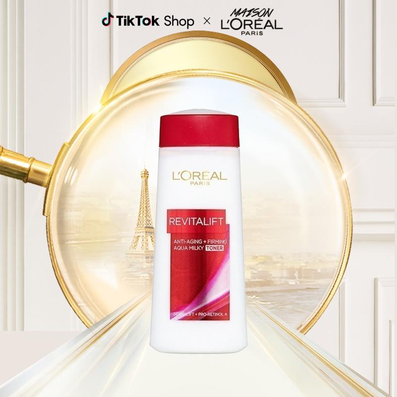  Nước hoa hồng săn chắc da & giảm nếp nhăn L'Oreal Paris Revitalift Aqua Milky 200ml 
