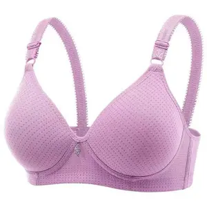 BH Big Size Pakaian Dalam Bra Wanita Jumbo Ukuran Besar Busa Tipis Motif Bintik Airfree Push Up Remaja Tanpa Kawat Sexy Warna Ungu