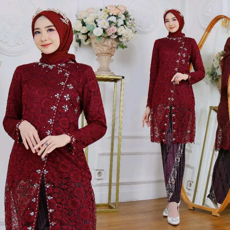 Model terbaru,Atasan kebaya jangga|Atasan kebaya payet|Model atasan kebaya jangga Brokat Mutiara Wanita Pesta Lamaran Wisuda Kondangan