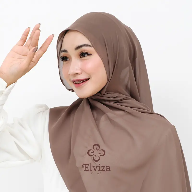 Elviza - Jilbab Pashmina Ceruty Tali Babydoll/Pashmina Tali syal instan Kerudung Muslim 1