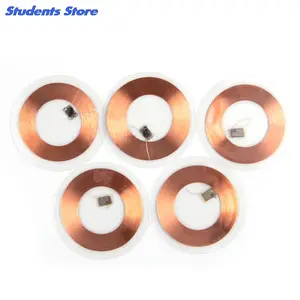 5Pcs 125KHz ID T5577 Writable Rewritable Copper Coil Coin Card Keyfob RFID Ultra-thin Cell Phone Access Card