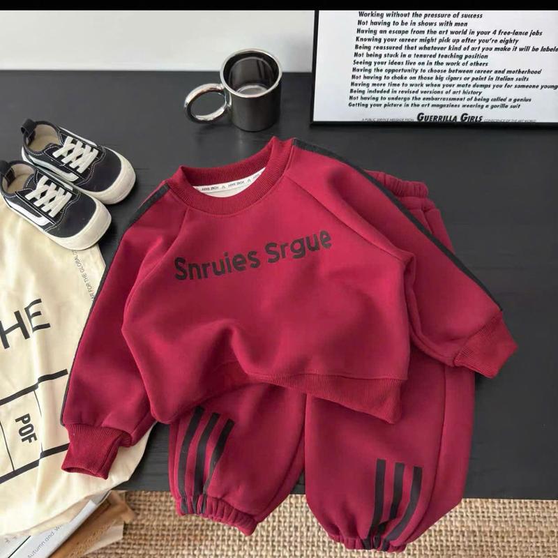  Sét Bộ Quần Áo Nỉ Trẻ Em HOẠ TIẾT IN 5D Phối Sọc Chất Liệu Nỉ Dày Dặn Ấm Áp Dành Cho Bé Trai Bé Gái 6-29kg Bộ Quần Áo Nỉ Ấm Áp Cá Tính Cho Bé 