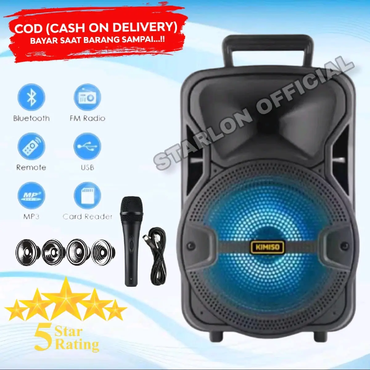 TERBAGUS SPEAKAR BLUETOOTH FULL BAS UKURAN BESAR GRATIS MIC SALON AKTIF BESAR
