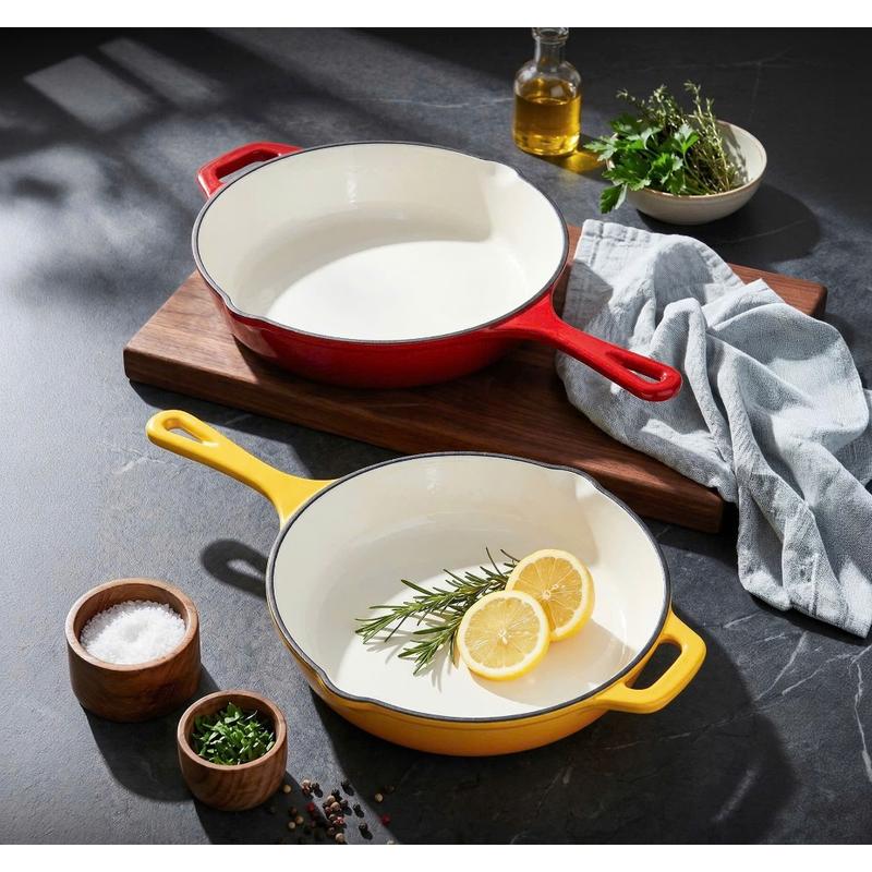 Chảo Gang Cán Dài GKÖCH FR26H size 26cm, 3 Lớp: Phủ Men Ceramic Và Lõi Gang- Thương hiệu Đức