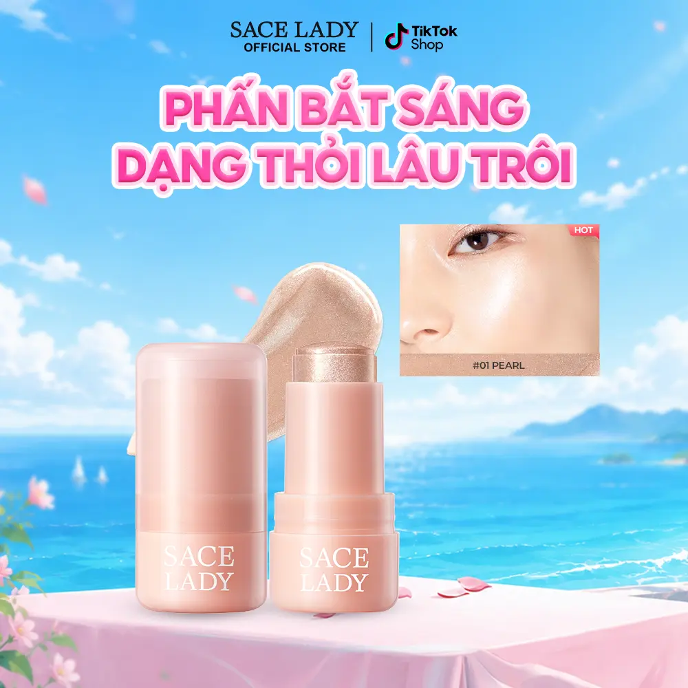 [COD] Phấn Bắt Sáng SACE LADY Dạng Thỏi Lấp Lánh Như Nước Lâu Trôi Bền Màu 8g