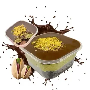 Brownies Pistachio Kunafa Lumer Topping Almond Cemilan Kue