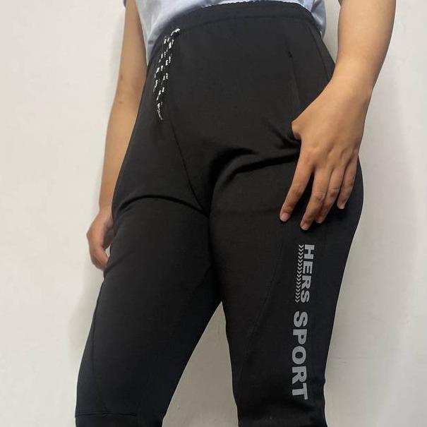 Celana Jogger Panjang Pria Wanita Hitam Ealstis Gym Fitnes Olahraga Karet Bawah 1