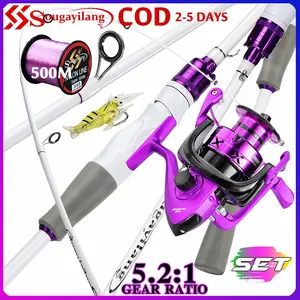 Sougayilang COD Joran Pancing Set 1.8M 5-10LB 1000-4000 Gulungan Pancing Joran UL Carbon Pancingan Set Lengkap Reel Pancing pancing 1set lengkap kuat pancing casting full set bc casting 1 set murah joran pancing 1 set murah