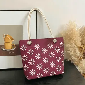 SENIVIA - Totebag Wanita Kanvas Motif Bunga 01 | Tas Wanita Kuliah Jinjing Pengajian Totebag Wanita Souvenir