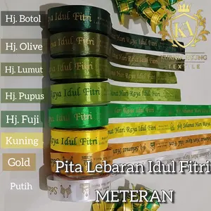 Pita Satin Idul Fitri 2.5cm / 1inch meteran Pita Kado Parsel Hampers Lebaran di jual per 1meter