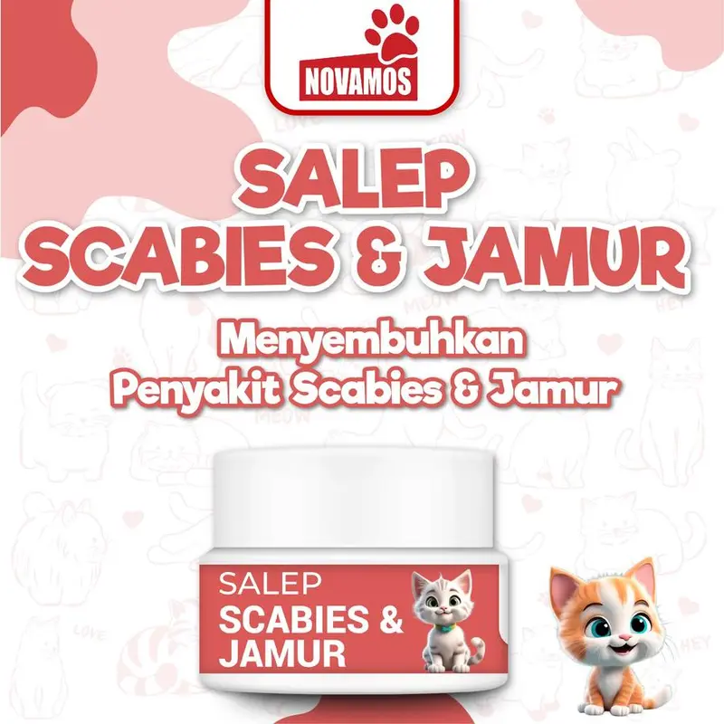 NOVAMOS Salep Scabies Jamur Kucing dan Anjing Obat Gatal Gudik Koreng Ampuh 1