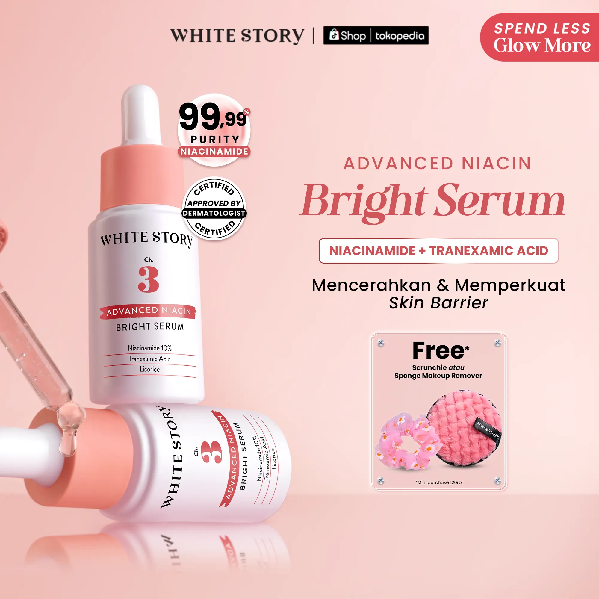 WHITE STORY Advanced Niacin Bright Serum | Serum Wajah Mencerahkan, Bersih & Glowing