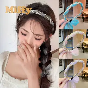 Miffy Bando Pita Mutiara Elegan Bandana Aksesoris Rambut
