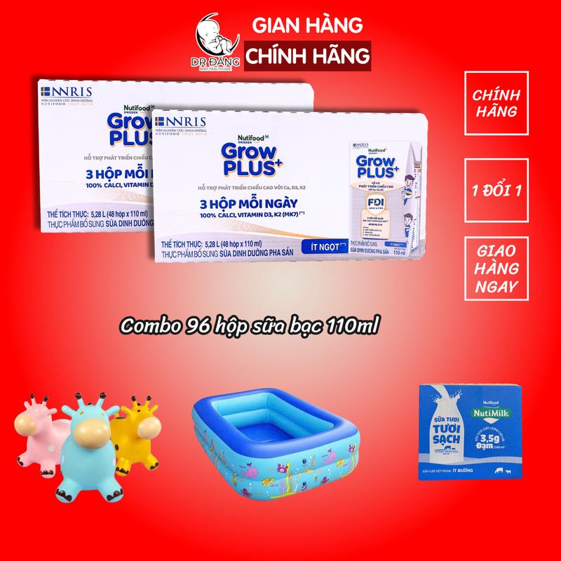 Daily Độc Quyền KOC - Tặng quà Combo 96 hộp grow bạc 110ml - Growplus sữa nước công thức cho bé hộp 110ml