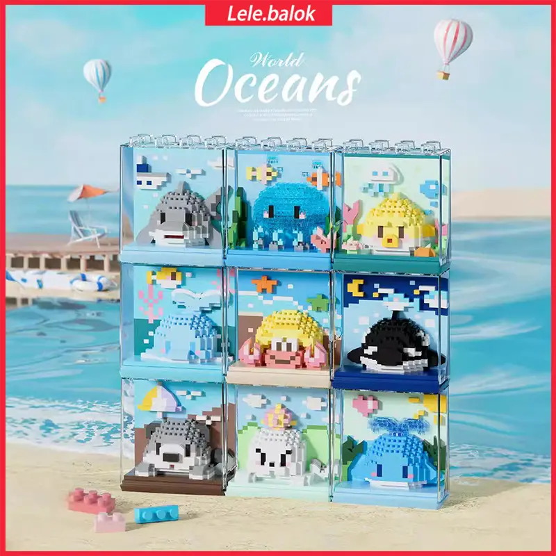 Organisme Laut Nano Blok Model Pajangan Hewan Peliharaan Seri Edukasi Mainan DIY Building Bricks kado ulang tahun cewek