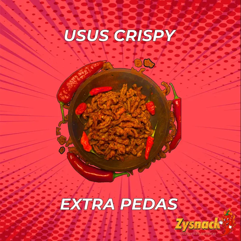 TERLARIS NO.1 | PROMO BELI 1 DAPAT 3 USUS CRISPY 50 GRAM CEMILAN Pedas Gurih Daun Jeruk by Zysnack Bumbu Melimpah 6