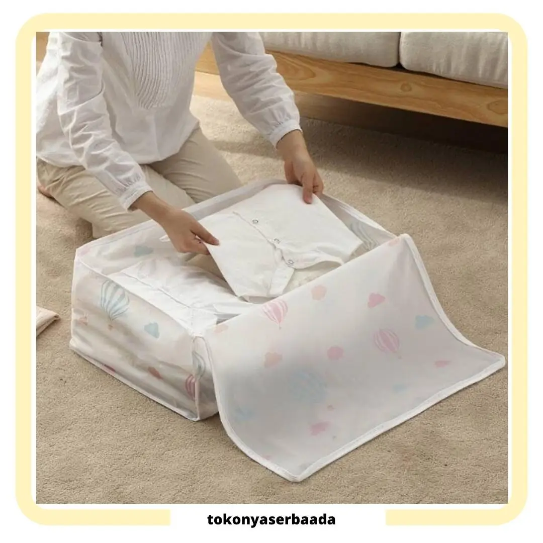 TSA (COD) Tempat Penyimpanan Selimut Bed Cover Anti Air PEVA Kantong Penyimpan Bantal Guling Dust Cover Storage Bag Quilt Bag Waterproof