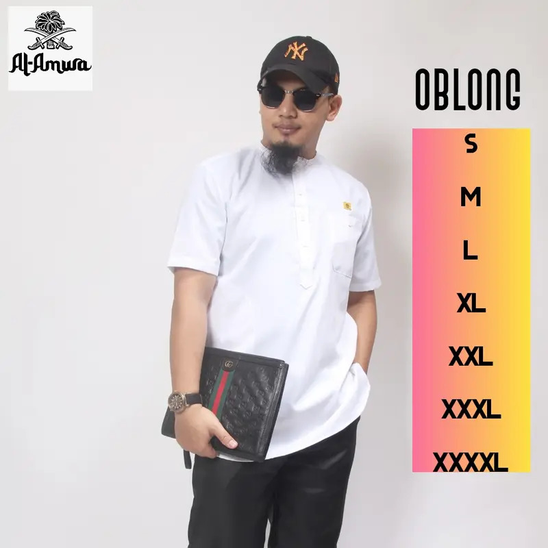 al amwa baju koko kurta putih pria muslim dewasa lengan pendek oblong katun thomson nyaman 0