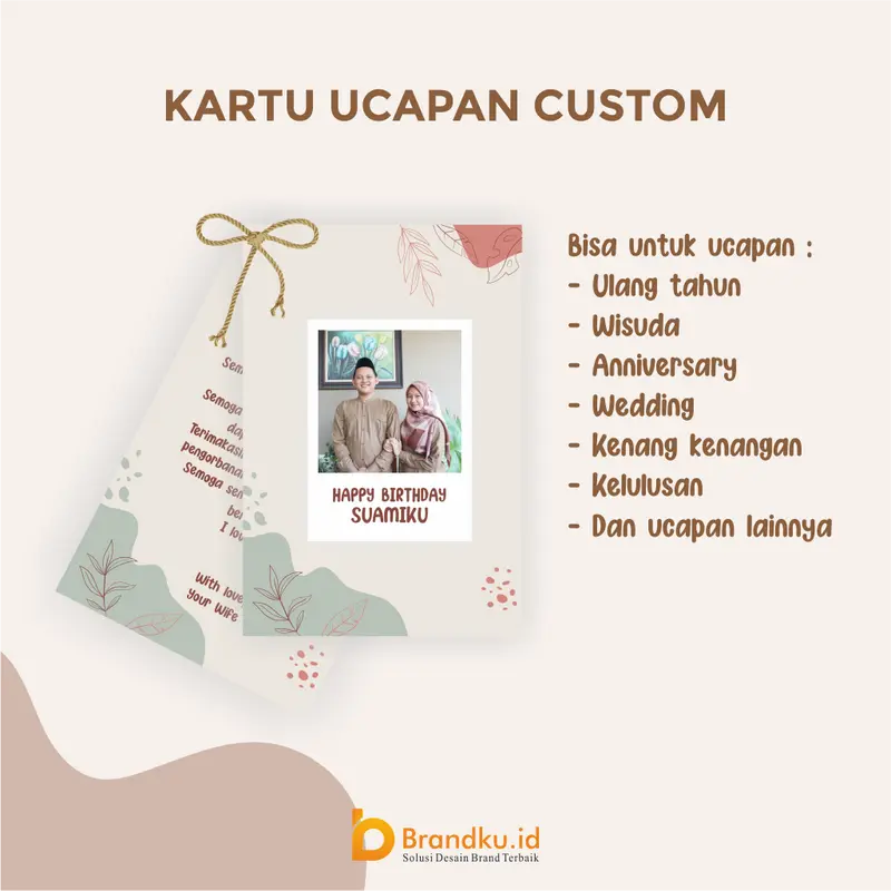 KARTU UCAPAN CUSTOM GREETING CARD CUSTOM KARTU UCAPAN ULANG TAHUN, WISUDA, ANNIVERSARY, PERNIKAHAN, KENANG KENANGAN, KELULUSAN, BEBAS TULIS KATA / KALIMAT, GREETING CARD CUSTOM BY BRANDKU.ID BRANDKU ID 0