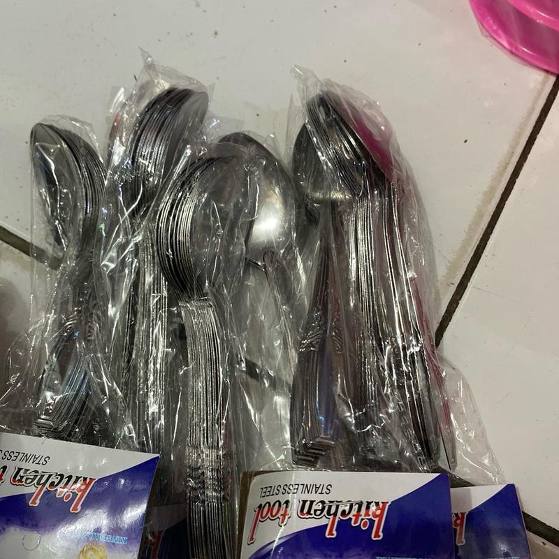 Sendok makan isi 24 biji bahan stnlis tebal anti karat Kitchenware 3