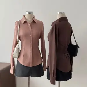 Jesi Shirt - Kemeja Fitted Wanita Katun | Atasan Wanita Lengan Panjang Fit Body