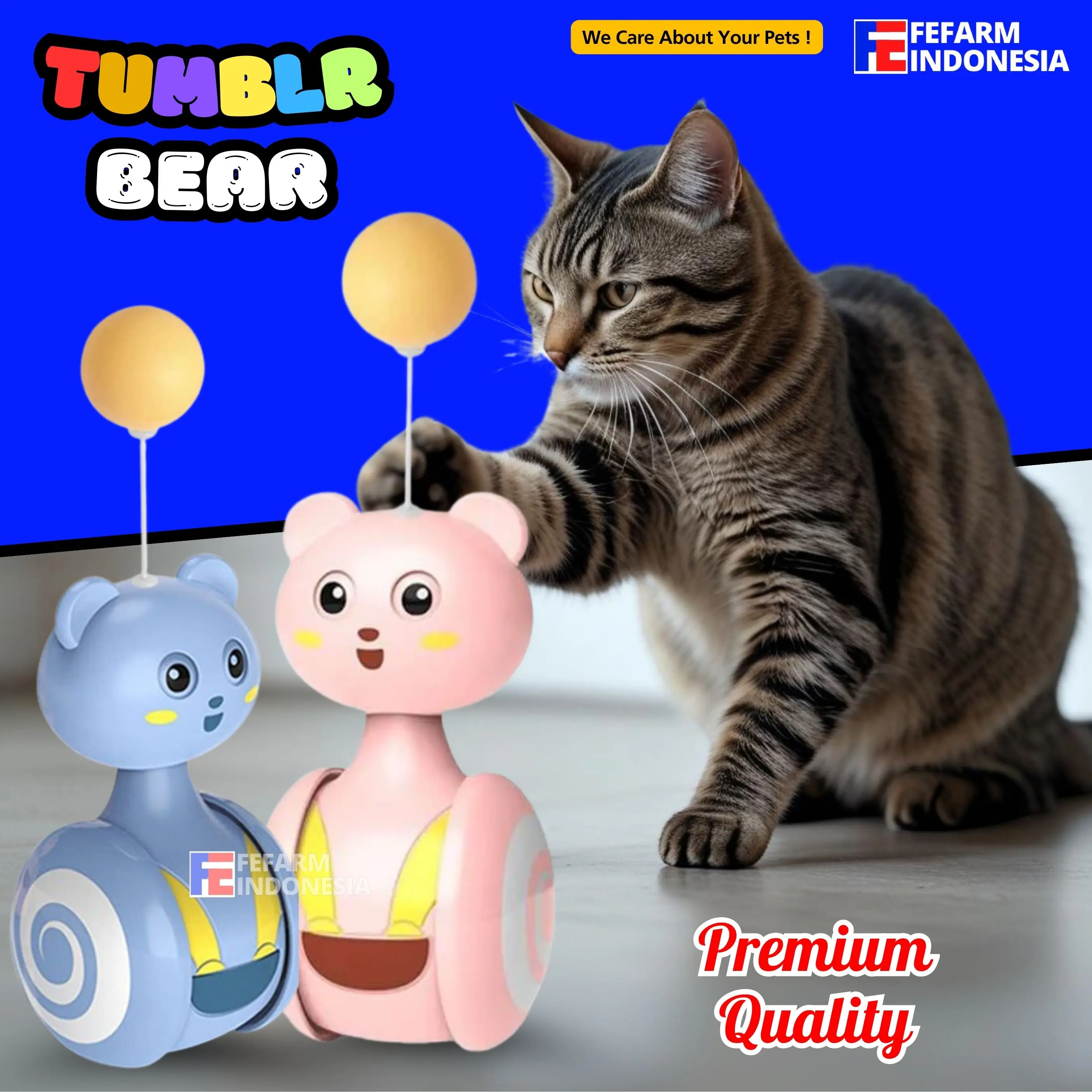 Mainan kucing Lucu Baru, Bola Menyenangkan, Tumbler Kucing FEFARM