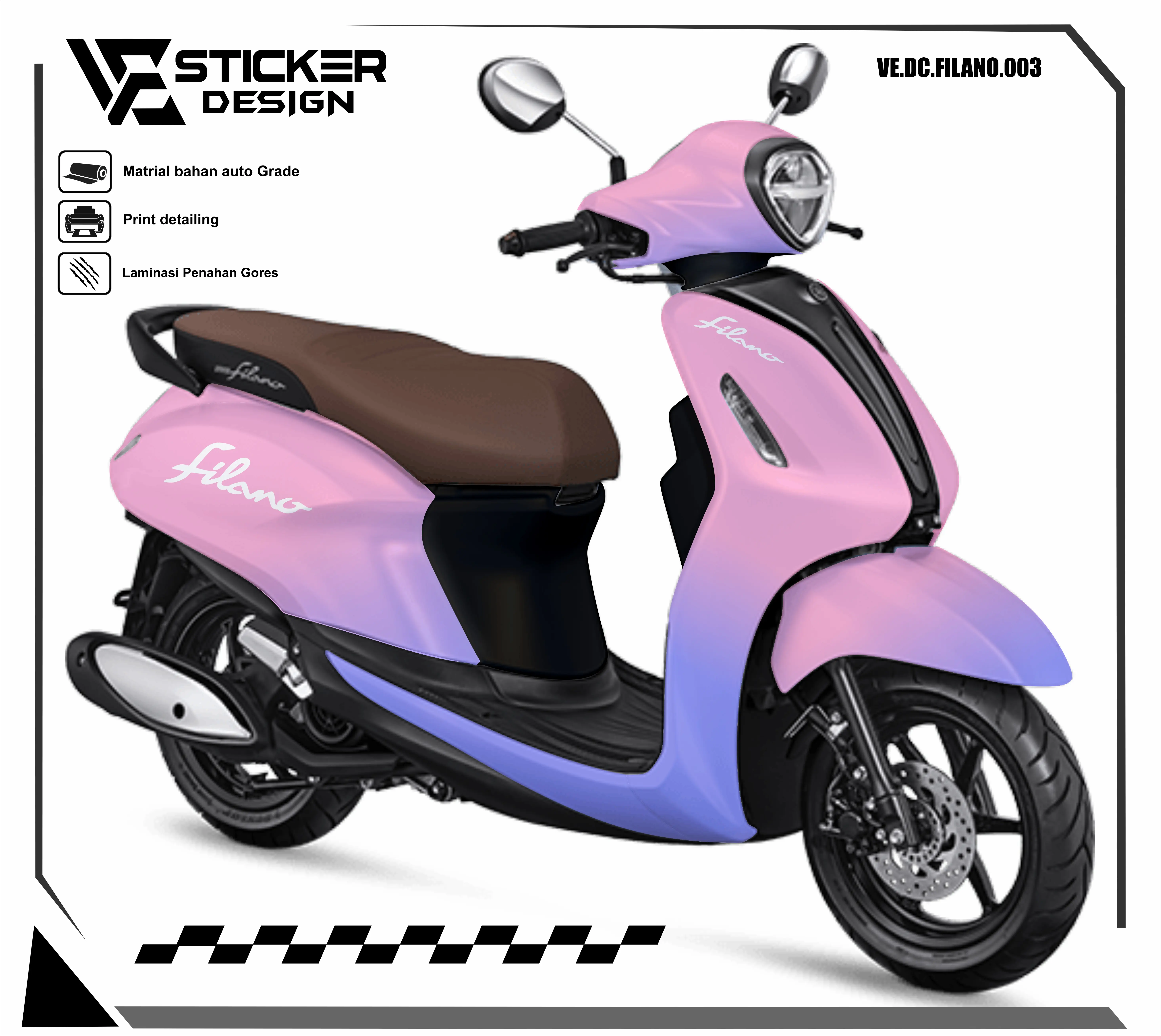 Stiker Decal Filano Full Body Sticker Skotlet variasi Yamaha Grand Filano Fullbody Gradasi Bunglon VE 003