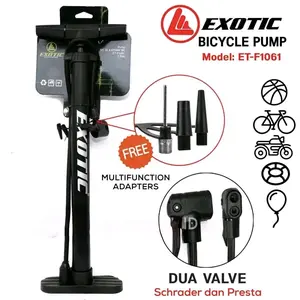 Pompa angin ban sepeda dan motor exotic tinggi 47 cm bonus pentil bola high quality manual dual pentil new