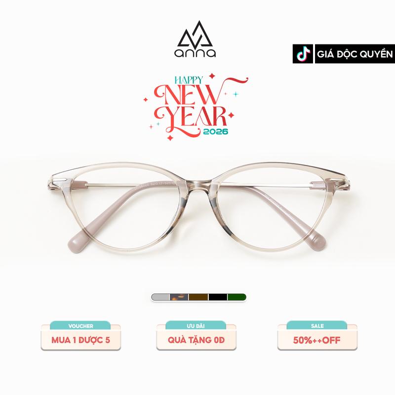  Gọng Kính ANNA Unisex Chất Liệu Nhựa Dáng Mắt Mèo Cá Tính 38026 