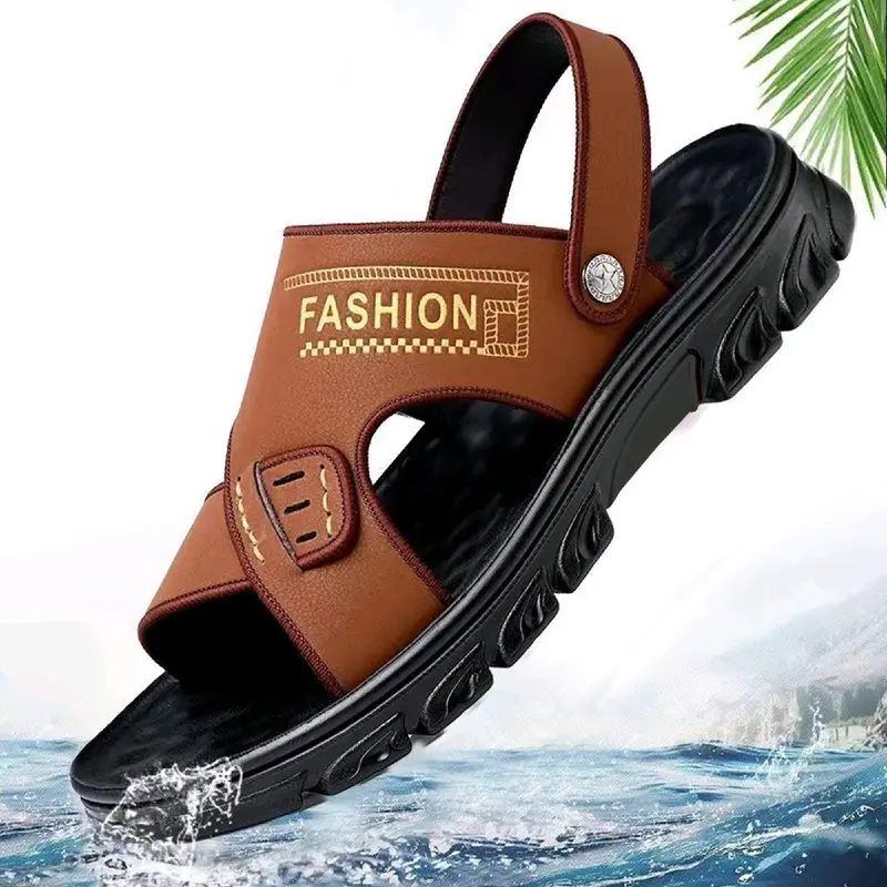 Sandal Original Selop Pria Slip On Nyaman Kuat Empuk Hitam Coklat Cowok Kasual Sendal Laki-laki Kasual 2