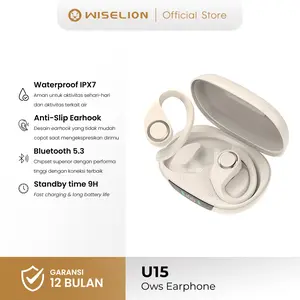 WISELION TRUE WIRELESS BLUETOOTH EARPHONE EARBUDS TWS U15Pro Wireless Headset Ponsel Headphone Bass Pc