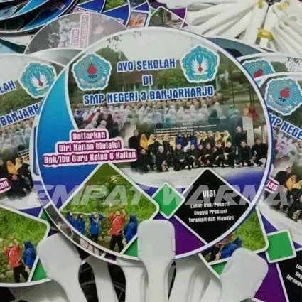 Kipas Souvenir 6-48pcs / Kipas Promosi / Kipas Custom Handfan 1 atau 2 Muka