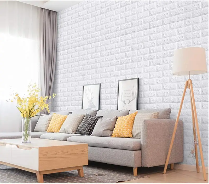 Blooming.deco Tonchean Sticker Wallpaper Dinding 3D Embosed Model Bata 77x70cm - TC073 Terbaru Batu Stiker 3