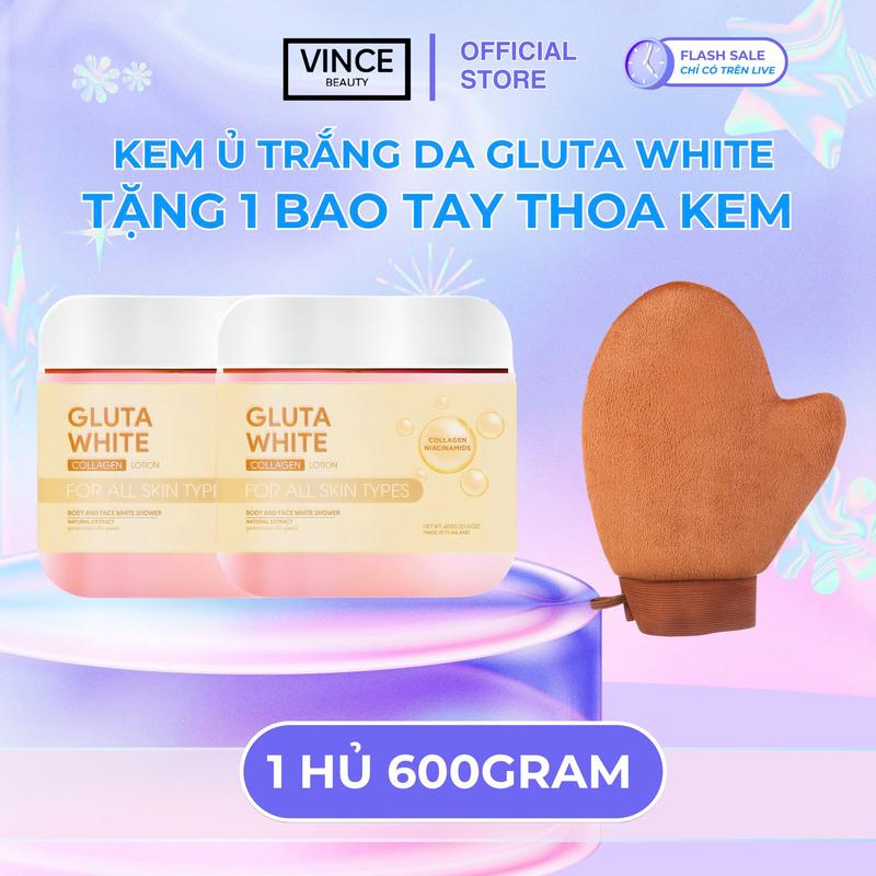 Kem Ủ Trắng Da Gluta White Thái Lan 600g Hỗ Trợ Làm Da Trắng Sáng Cho Làn Da Mềm Mại Dưỡng Trắng Da Toàn Thân