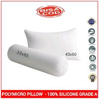 Gambar Bantal Guling Hotel Polymicro Pillow Dacron Silicone Ukuran 43x60 & 33x85 Bahan Halus Adem Awet Nyaman Tidak Luntur Putih Bed - Putih silicone, 1 Bantal dari Toko Haruun Kab. Tangerang 4 Tokopedia