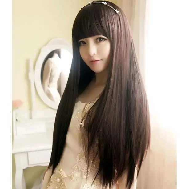 Wig Lurus Full kepala panjang 65-70 cm