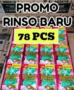 78 PCS RINSO CAIR KEMASAN 500AN 20ML Detergent