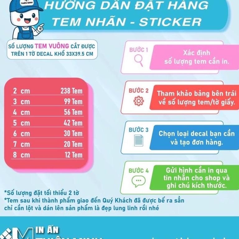 [GIÁ XƯỞNG] In Tem Nhựa, Tem Dán Chống Nước, Sticker 0