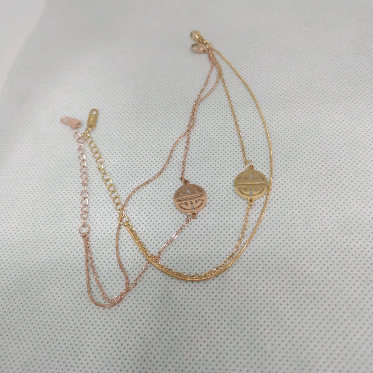 Gelang Dua Layer Rantai polos