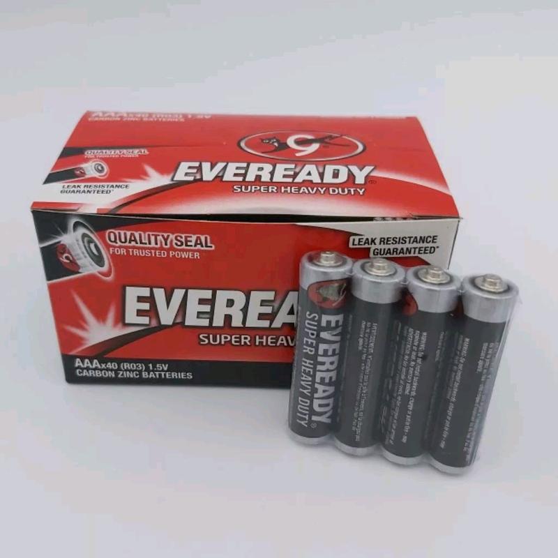 1 Box (40pcs) Eveready AAA(3A)×4 Super Heavy Duty Battery 1