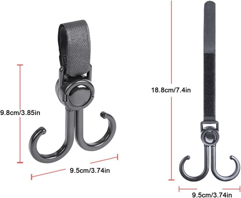 Product Introduction of ToolTopia | Hanging Hooks - Double Hook Plastic with Velcro Max Load 3KG Ideal for Electric Scooters/Motorcycles/Bicycles, Efficient and Practical, Rotatable and Adjustable 2