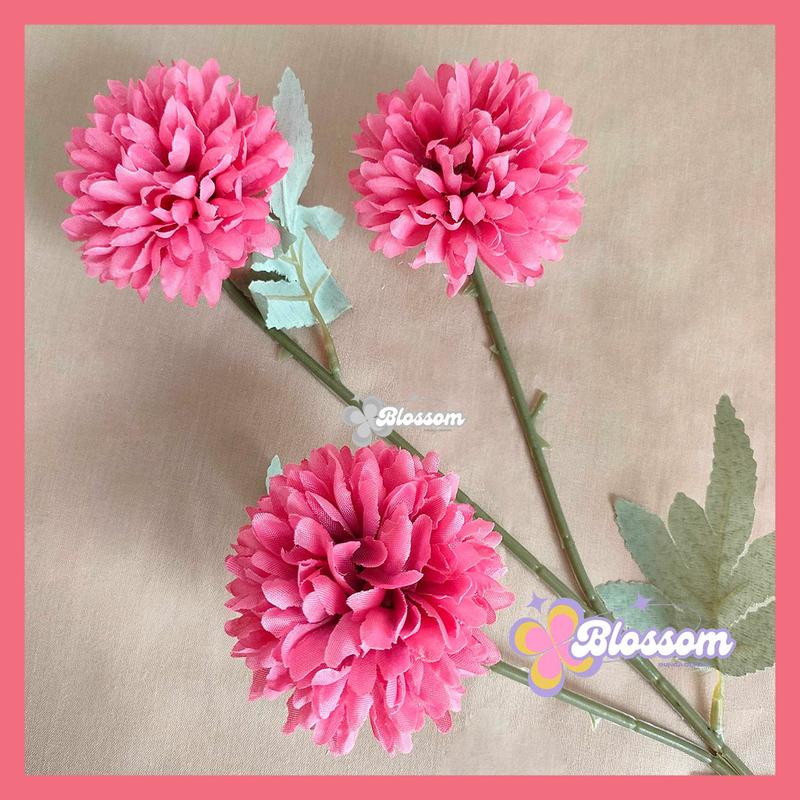 Artificial Flower Snow Pompom Bunga Palsu Plastik Hias Dekorasi Pesta Bouquet Buket Kantor Rumah 2